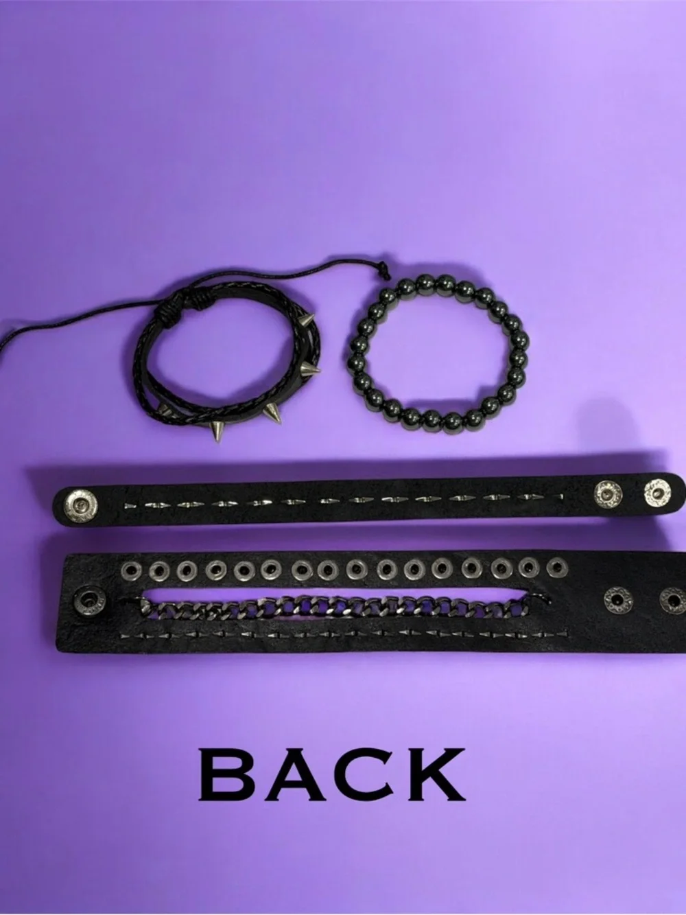 5 pc Set Multi-Layer Studded Bracelet Set New – Punk Rock Spiked, Rivet